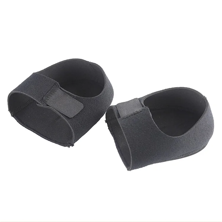 1 Pair New Magic Tape Heel Protector S Size Cushioned Inserts for Heel Pain Relief Comfortable Adjustable Design - Black