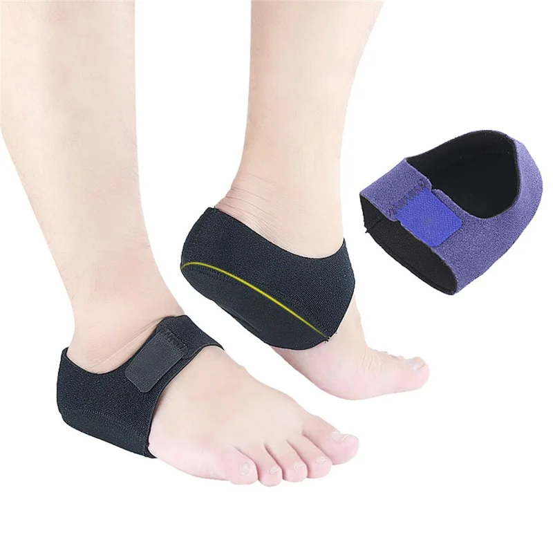 1 Pair New Magic Tape Heel Protector S Size Cushioned Inserts for Heel Pain Relief Comfortable Adjustable Design - Blue