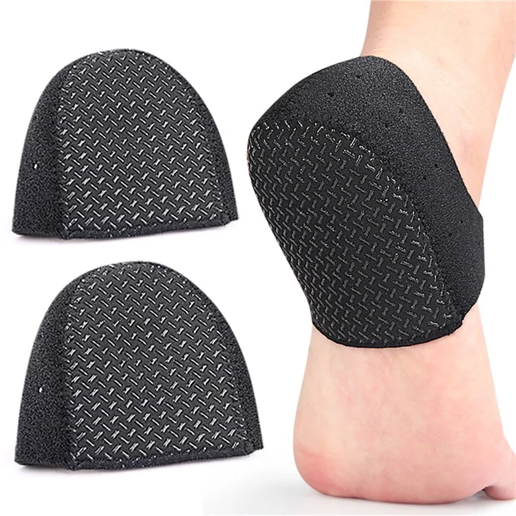 068 1 Par de Protetor de Calcanhar para Alívio da Dor de Fascite Plantar, Antiderrapante com Absorção de Impacto, Tamanho P - Preto / Com Furo