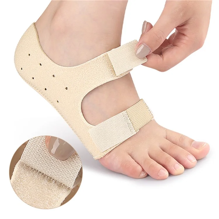 014 1 Par de Fita Mágica de Suporte de Arco para Calcanhar Tamanho P - Alívio da Dor no Pé, Palmilhas Ortopédicas, Almofadas de Gel para Fascite Plantar - Nude
