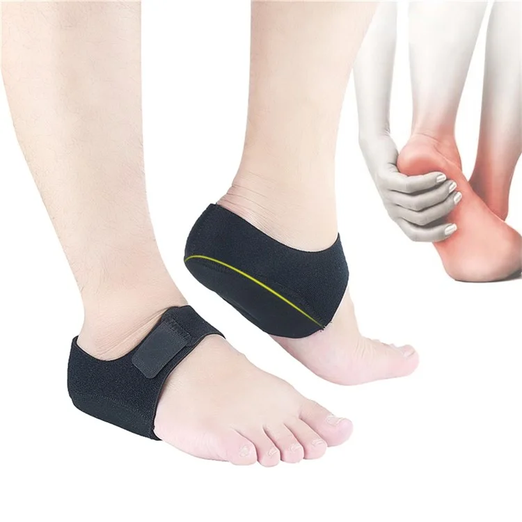 1 Paar Größe L Magisches Klebeband Fersenschutz Verstellbares Gel-Kissen für Fersengelenkschmerzen / Plantarfasziitis - Beige