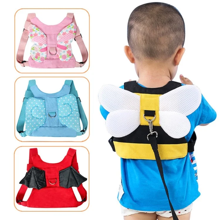 Wings Design Baby Toddler Walking Harness Kids Safety Harness with Rein Strap - Vermelho