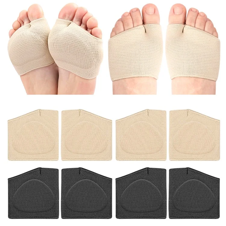 1 Paar S Größe Hallux Valgus Entlastungsmanschette Metatarsales Gel-Kissen Korrektur Schräg Genähter Fußschutz - Schwarz