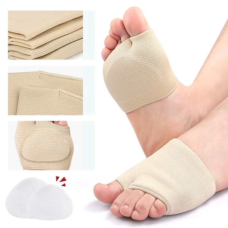 1 Paar S Größe Hallux Valgus Entlastungsmanschette Metatarsales Gel-Kissen Korrektur Schräg Genähter Fußschutz - Schwarz