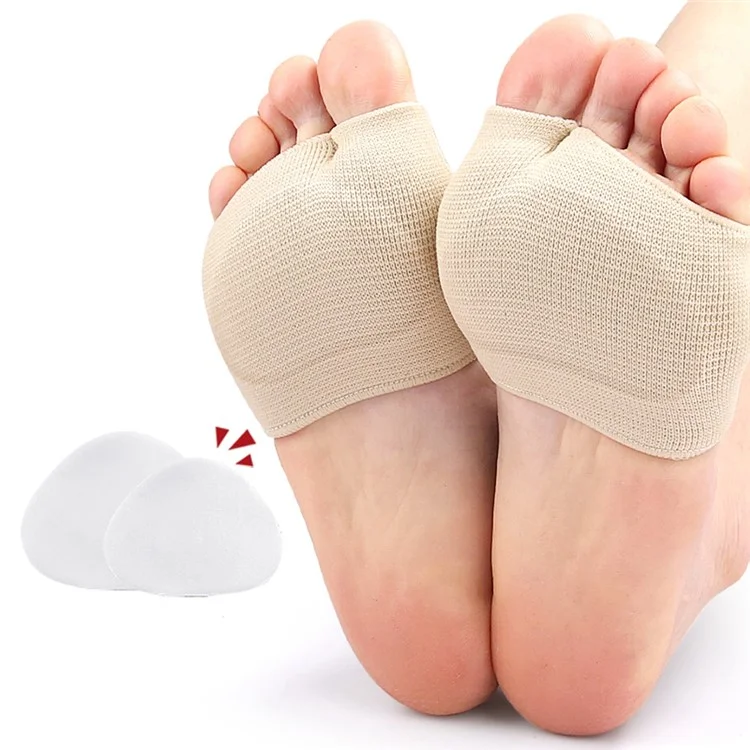 1 Paar S Größe Hallux Valgus Entlastungsmanschette Metatarsales Gel-Kissen Korrektur Schräg Genähter Fußschutz - Schwarz