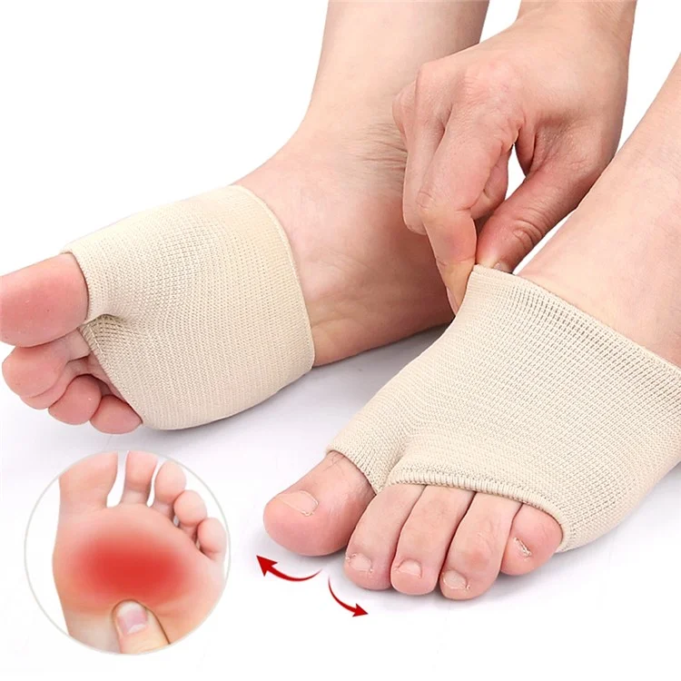 1 Paar S Größe Hallux Valgus Entlastungsmanschette Metatarsales Gel-Kissen Korrektur Schräg Genähter Fußschutz - Schwarz