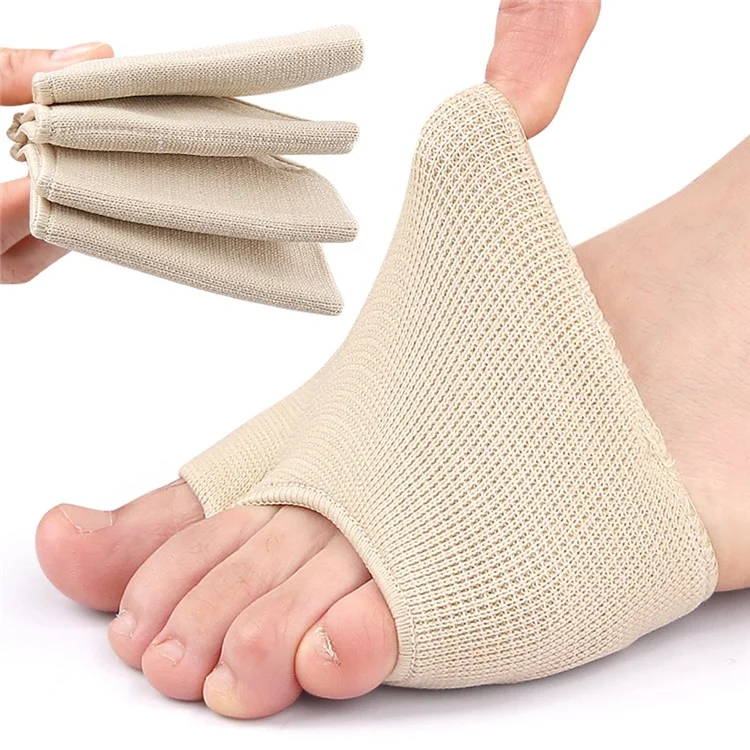 1 Paar S Größe Hallux Valgus Entlastungsmanschette Metatarsales Gel-Kissen Korrektur Schräg Genähter Fußschutz - Schwarz