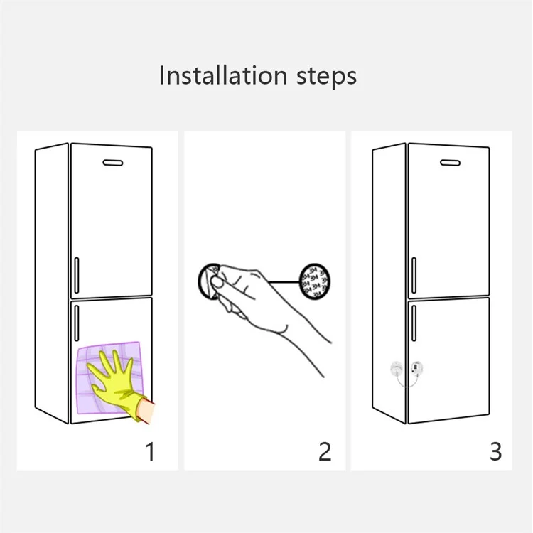 ABS+Steel Wire Refrigerator Window Kids Safety Password Lock Drawer Cabinet Fridge Door Lock - White Square Password Lock