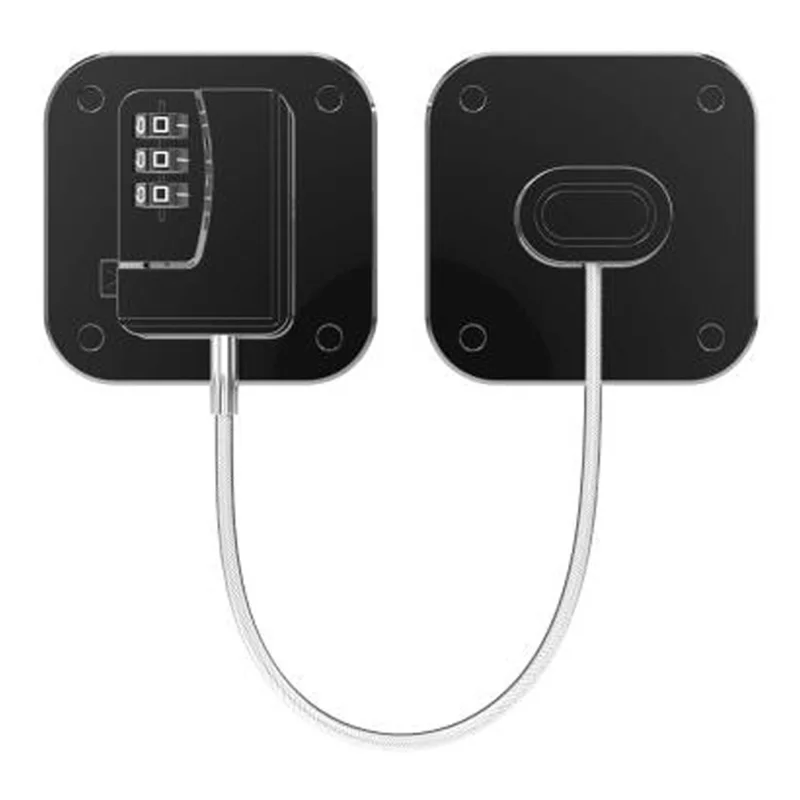ABS+Steel Wire Refrigerator Window Kids Safety Password Lock Drawer Cabinet Fridge Door Lock - Black Square Password Lock