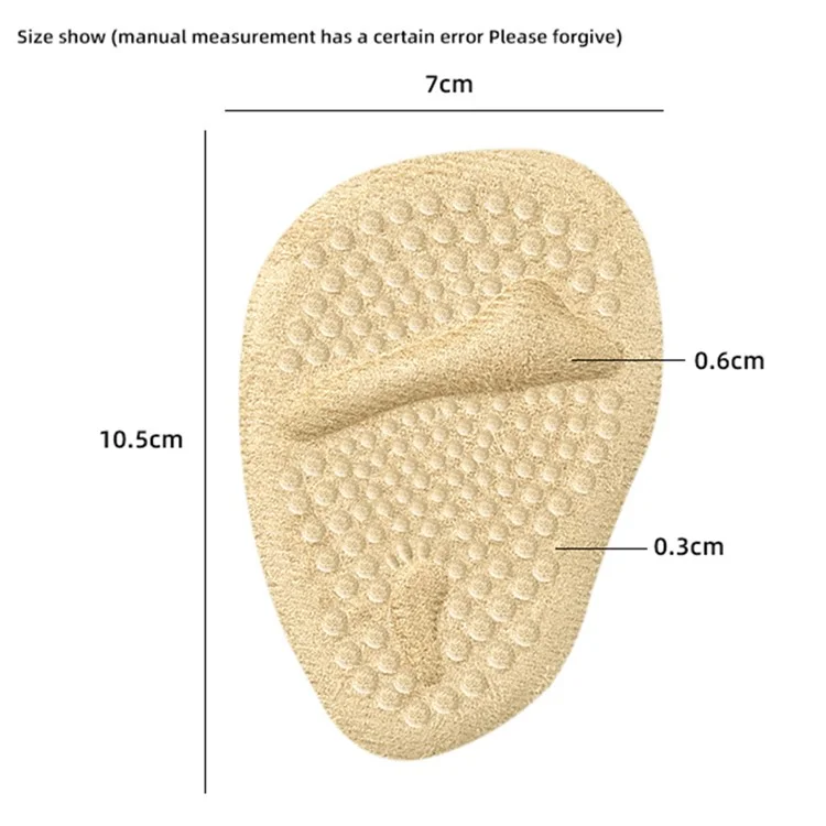 1 Paar Gel-Metatarsal-Polster in Einheitsgröße, rutschfest, Fußkissen zur Schmerzlinderung - Elastischer Lint Apricot