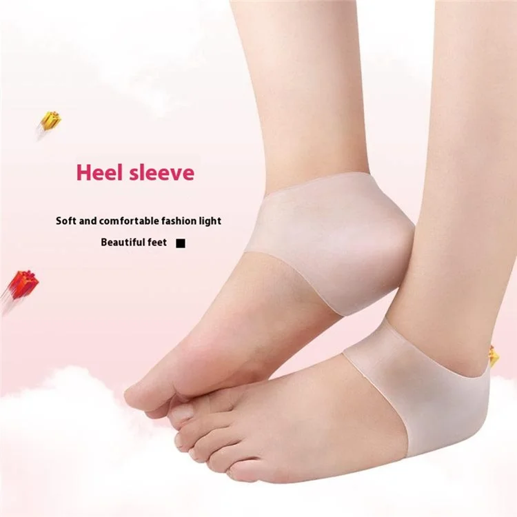 1 Paar Einheitsgröße Fersenschutz-Sleeve SEBS Polster für Plantarfasziitis Kallus Sporn - Weiß