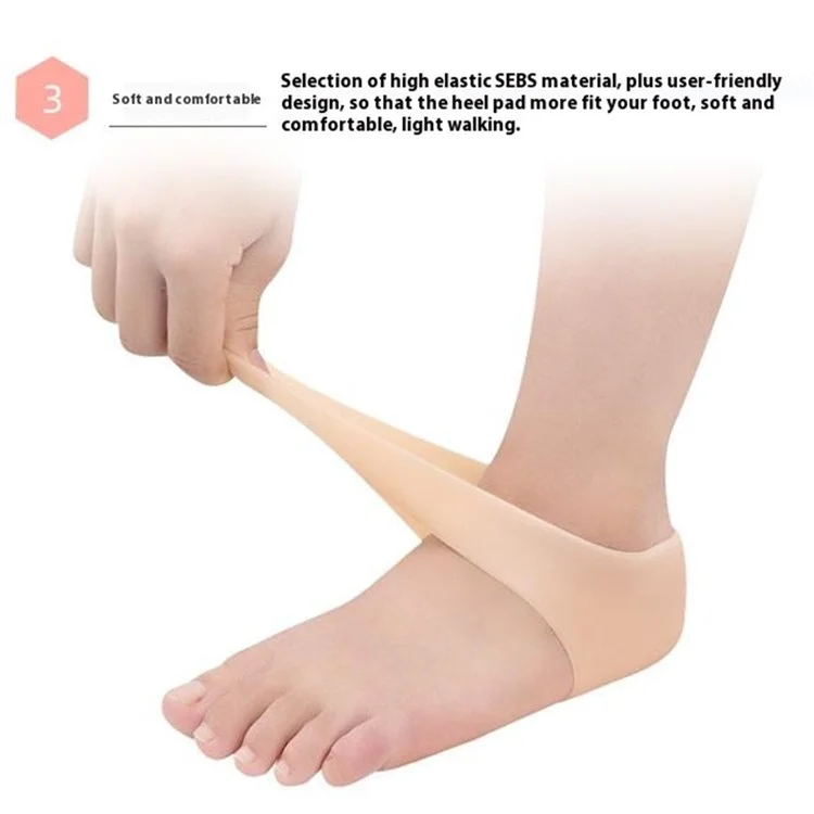 1 Paar Einheitsgröße Fersenschutz-Sleeve SEBS Polster für Plantarfasziitis Kallus Sporn - Weiß