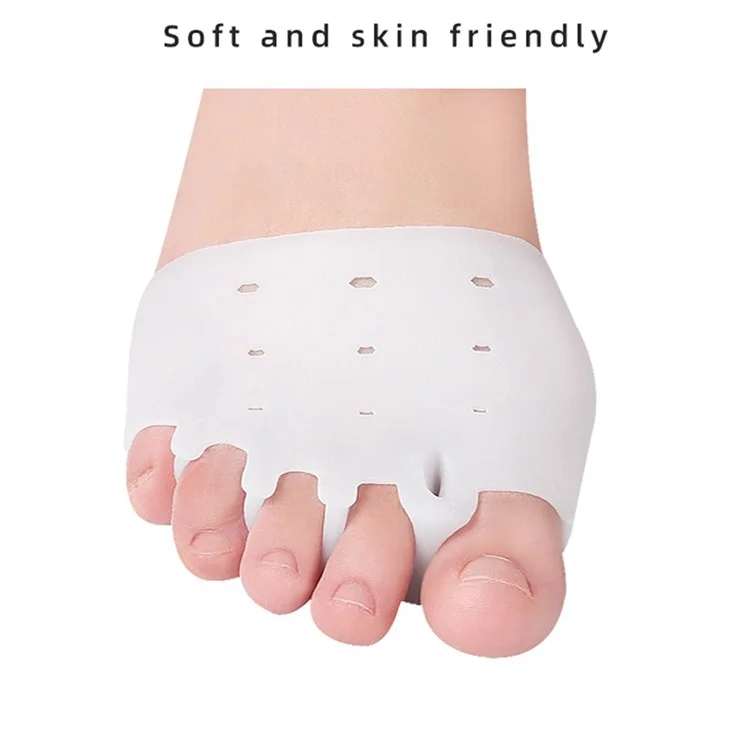 Forefoot Pads Five Holes Honeycomb Toe Separator Pain Relief Insoles Prevent Feet Callus Blisters Corn - Transparent