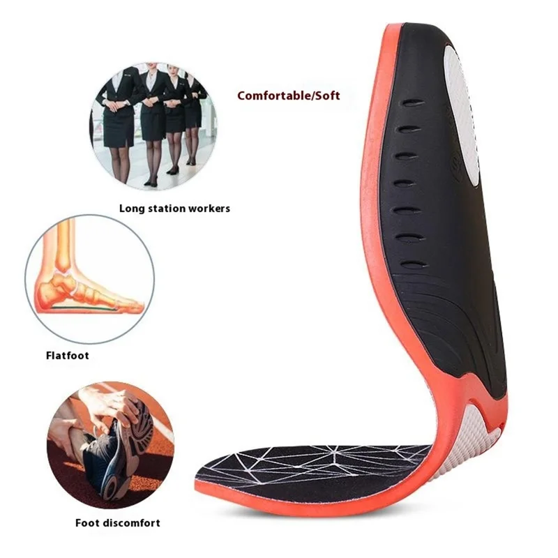 068 1 Paire de Semelles Orthopédiques pour Fasciite Plantaire avec Support de Voûte Plantaire pour Pieds Plats, Taille S