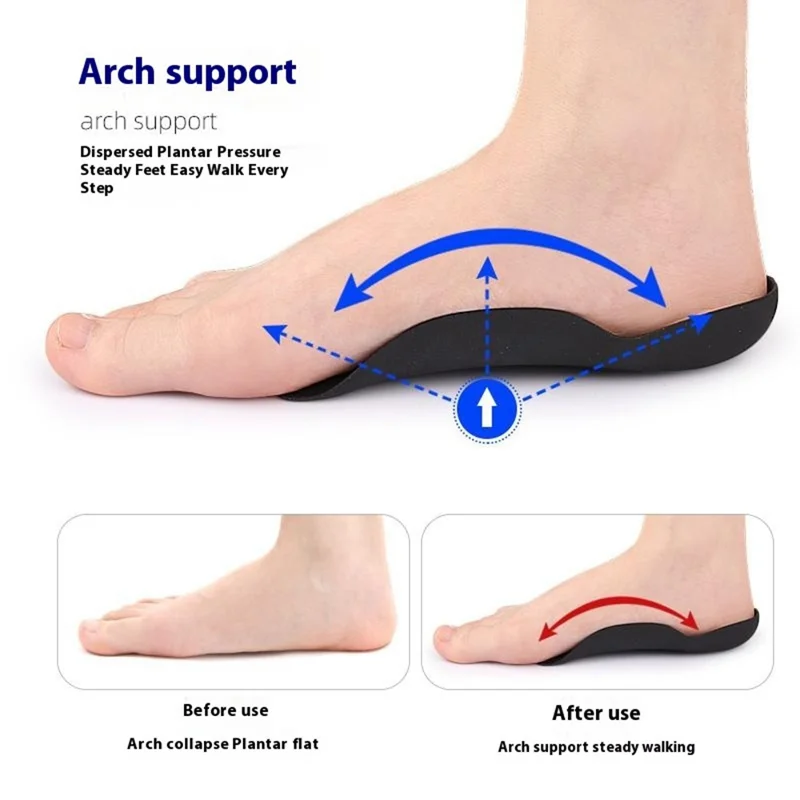 044 1 Pair Magnetic Arch Support Half Insoles Foot Orthotic Insert for Pain Relief  /  Posture Improvement, Size M