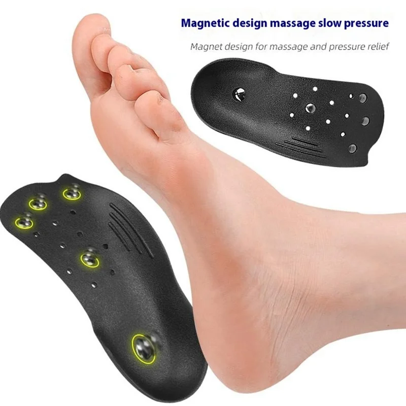 044 1 Pair Magnetic Arch Support Half Insoles Foot Orthotic Insert for Pain Relief  /  Posture Improvement, Size M