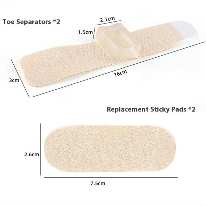 027 1 Paire Correcteur d'Oignon Redresseur d'Orteil pour le Soulagement de la Douleur du Hallux Valgus Attelle Orthopédique Réglable - Couleur de Peau S