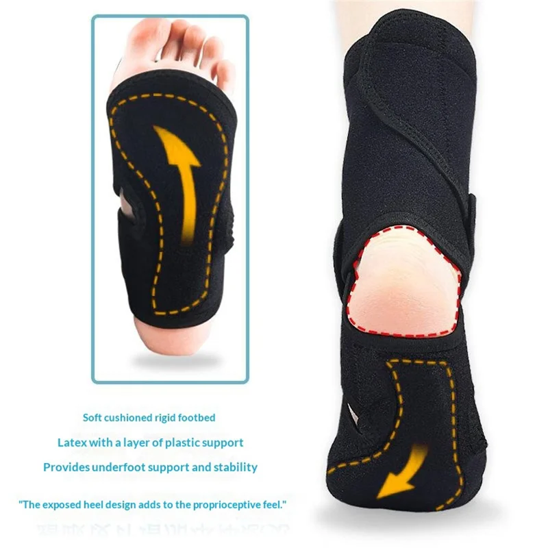 Foot Drop Support Ankle Brace 4 Straps Adjustable Plantar Fasciitis Splint for Walking Stability - Right