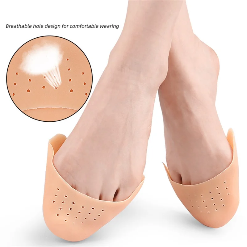 SEBS Zoolplaten Balletten Teenbeschermers Zacht Dikke Pointeshoes Guards voor Dans - Met Gaten / Wit