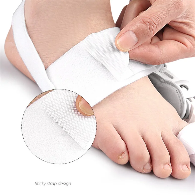 Corrector de Juanto Valgo Ajustable con Soporte ABS, Correa Mágica, Almohadilla de Silicona y Separador de Dedos para la Corrección del Dedo del Pie - Negro