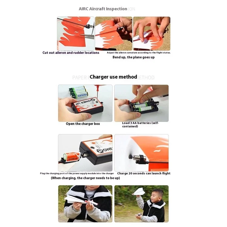 DIY Elektrisches Papierflugzeug Kinder Spielzeug Motorisiertes Faltbares Flugzeugmodell mit Propeller