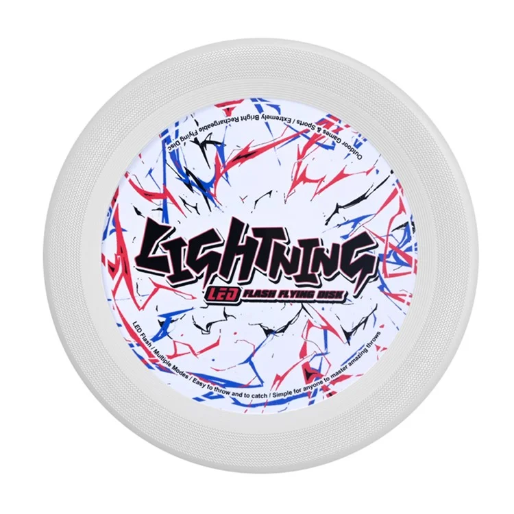 LZ101B  /  C 27cm LED Light Up Flying Disc Rechargeable 3-Color LED Outdoor Sports Interactive Toy, Size L - White