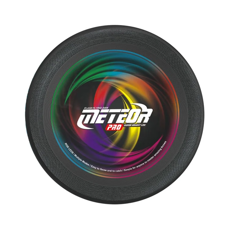 LZ101A 27 cm 13-farbige LED-Leuchtscheibe, wiederaufladbar, Outdoor-Sport-Interaktivspielzeug, Größe L - Schwarz