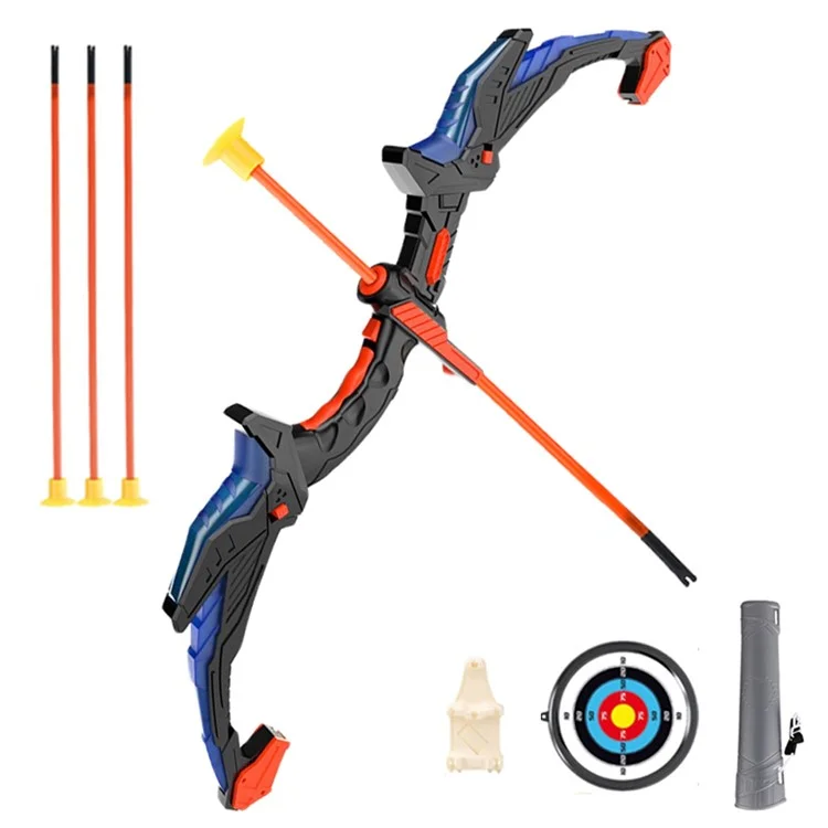 DF760DF759B Bow And Arrow Toy LED Light Up Toys Con Tazas de Succión Flechas Juegos de Tiro de Interior al Aire Libre - Negro / Azul