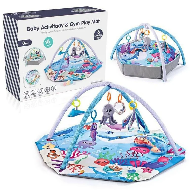 BB020 Early Development Baby Gym Play Mat with Sensory Toys for Newborn Infant Toddlers