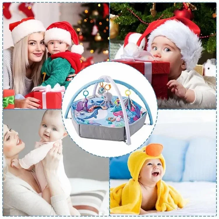 BB020 Early Development Baby Gym Play Mat with Sensory Toys for Newborn Infant Toddlers