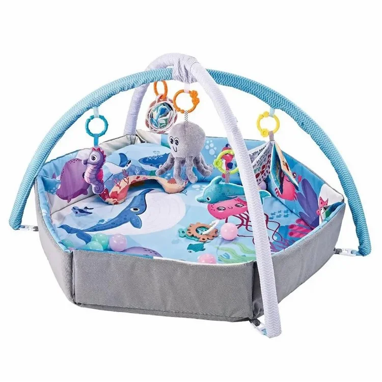 BB020 Early Development Baby Gym Play Mat with Sensory Toys for Newborn Infant Toddlers