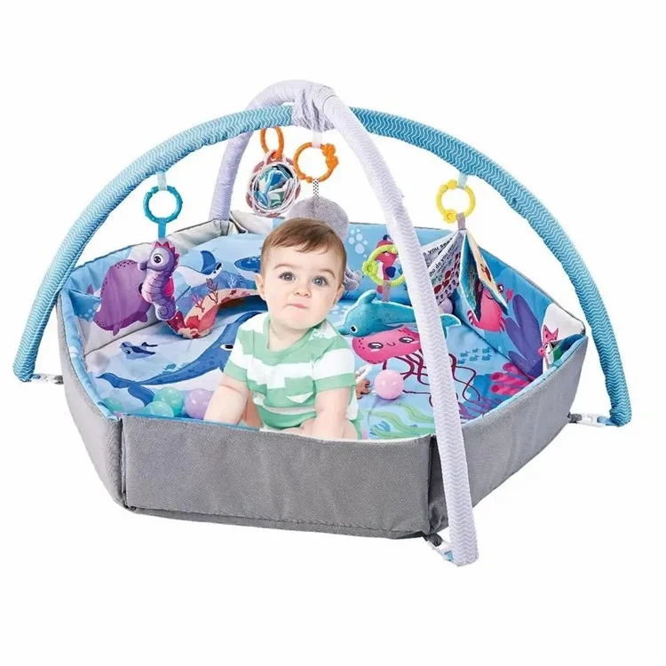 BB020 Early Development Baby Gym Play Mat with Sensory Toys for Newborn Infant Toddlers