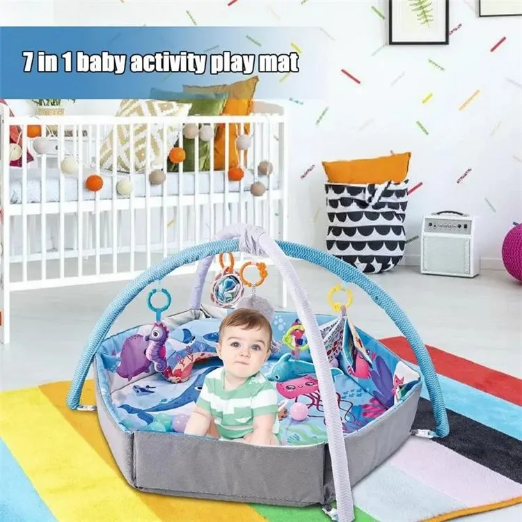 BB020 Early Development Baby Gym Play Mat with Sensory Toys for Newborn Infant Toddlers