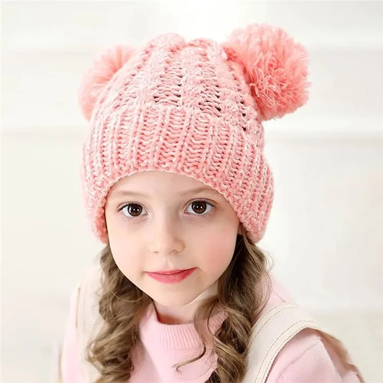 Sombrero de Invierno, Guantes y Bufanda para Niños Juego Cálido y Hecho a Punto - Negro