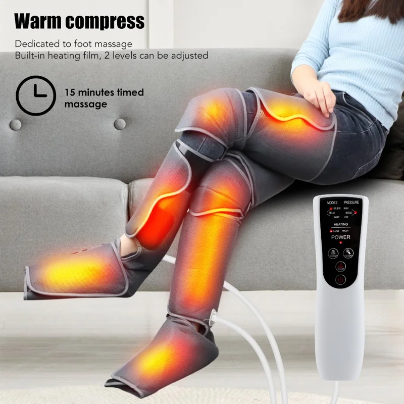 101394 Air Wave Beinmassagegerät Fußluftpolster-Massagegerät Vollständige Heizung Körperpflegegerät für Sohlen, Spanne, Knöchel, Waden - UK-Stecker