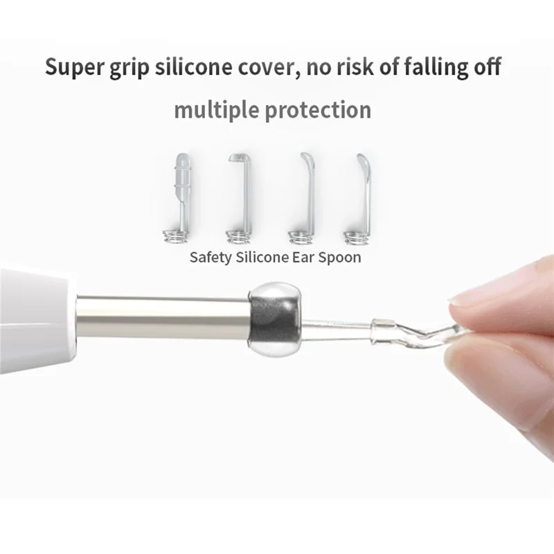 W1 Ear Wax Removal Tool Camera WiFi Ear Cleaning Kit Ear Pick with LED Light - White