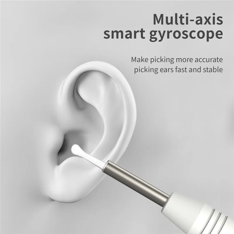 W1 Ear Wax Removal Tool Camera WiFi Ear Cleaning Kit Ear Pick with LED Light - White