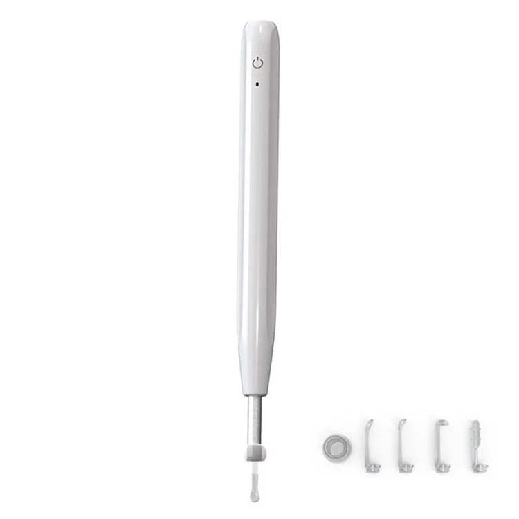 W2 Ear Camera Otoscope Ear Wax Removal Tool Kit LED Light Ear Pick Spoon Earwax Remover - White