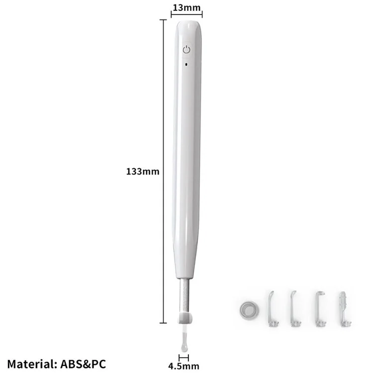 W2 Ear Camera Otoscope Ear Wax Removal Tool Kit LED Light Ear Pick Spoon Earwax Remover - Green