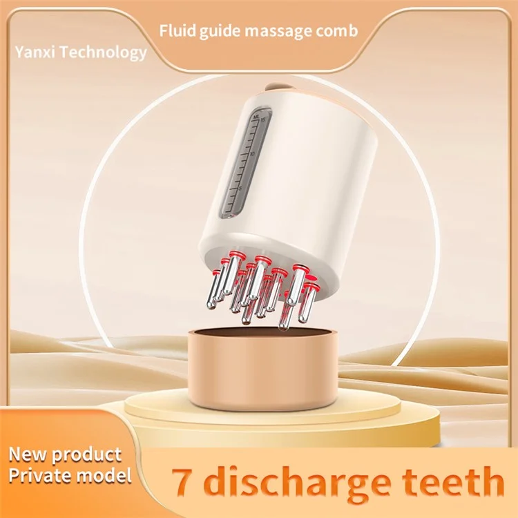2327 Applicatore per massaggio del cuoio capelluto con luce rossa, Pettine con guida di liquido elettrico da 15 ml 