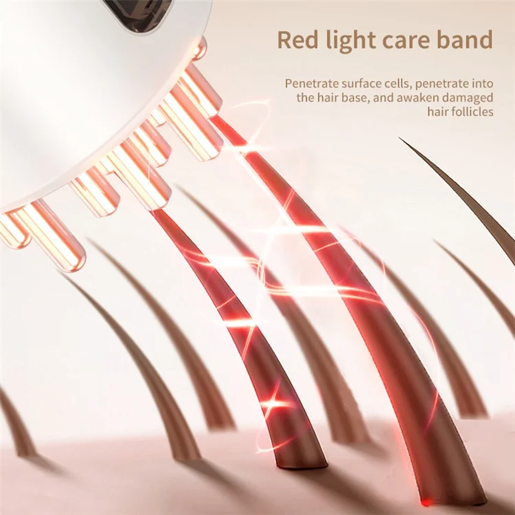 2327 Applicatore per massaggio del cuoio capelluto con luce rossa, Pettine con guida di liquido elettrico da 15 ml 