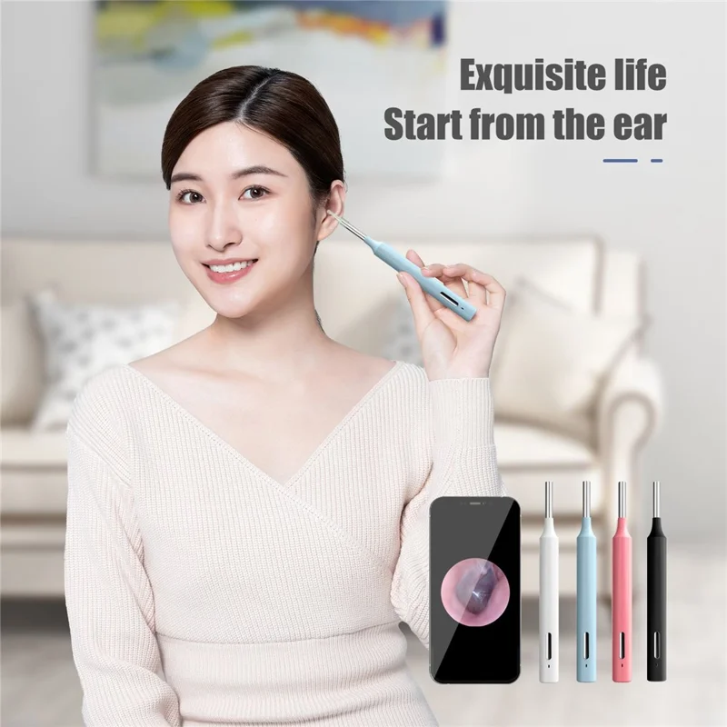 Z10 WiFi Visual Earwax Removal Tool Wireless Earwax Cleaner Digital Otoscope Ear Wax Cleaning Tool - Pink