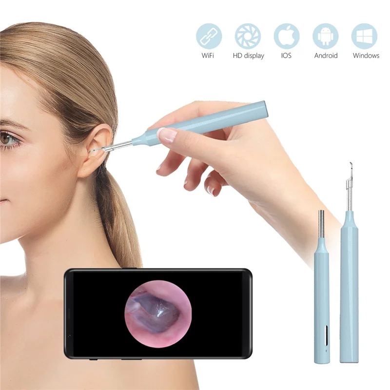 Z10 WiFi Visual Earwax Removal Tool Wireless Earwax Cleaner Digital Otoscope Ear Wax Cleaning Tool - Pink
