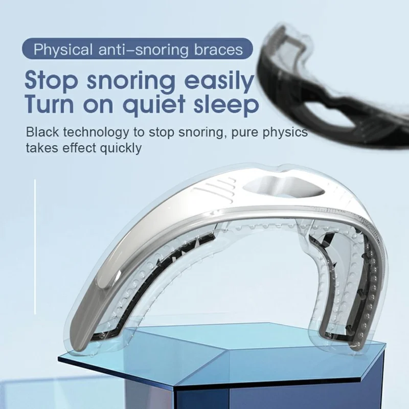 YJK-100 Anti-Snoring Device Snore-Stopper Mouthpiece Improve Sleep Quality Mouth Guard for Better Breathing - Black