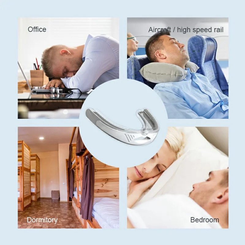 YJK-100 Anti-Snoring Device Snore-Stopper Mouthpiece Improve Sleep Quality Mouth Guard for Better Breathing - Black
