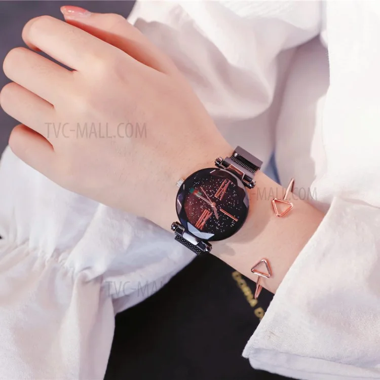 Jiangyuyan Scale Roman Scale Imperméable Women Quartz Wist Watch Alloy Band - le Noir