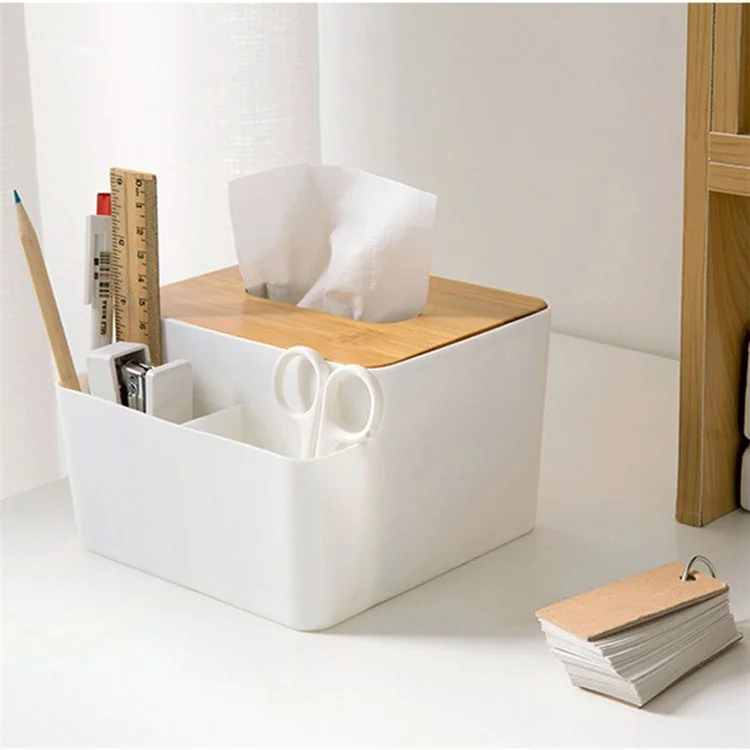 Multi-purpose Tissue Box Desk Organizer Remote Control Holder