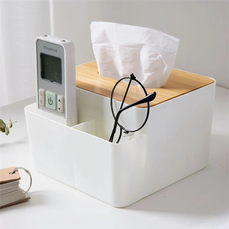 Multi-purpose Tissue Box Desk Organizer Remote Control Holder