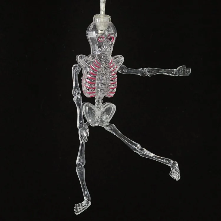 10PCS/Set Skeleton LED String Lights 1.65M Halloween Decoration Hanging Lamps - White