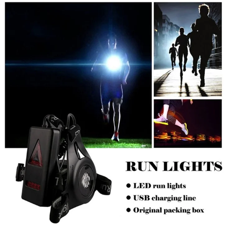 Outdoor Running Lights LED Night Flashlight USB Charge Chest Lamp